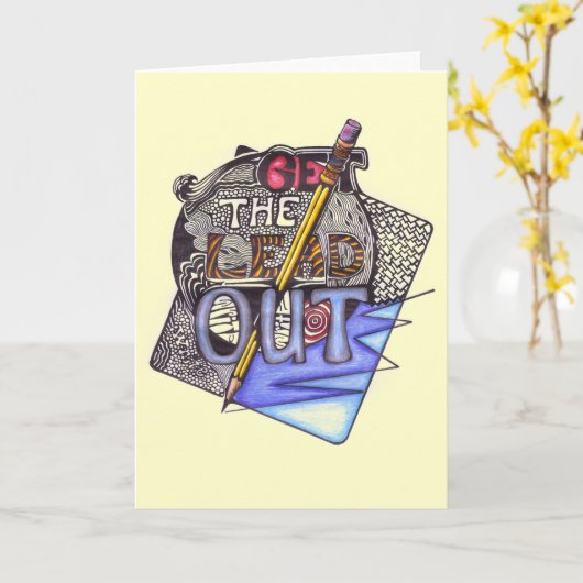 SCHREIBEN SIE BALD! KARTE (Gelbe Blume)