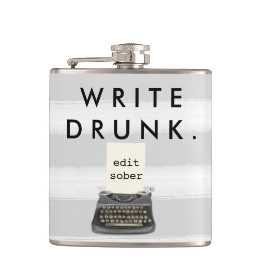 Schreiben Sie betrunkenes redigieren nüchterne Flachmann (Vorderseite)