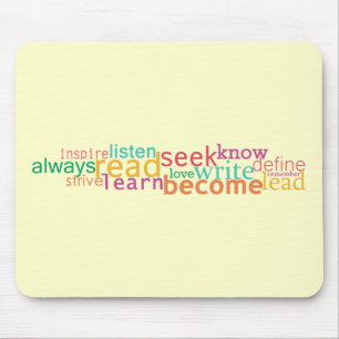 Schreiben Sie, definieren Sie, inspirieren Sie Mousepad