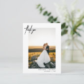 Schreiben Sie einfach weiß Danke Postkarte (Stehend Vorderseite)