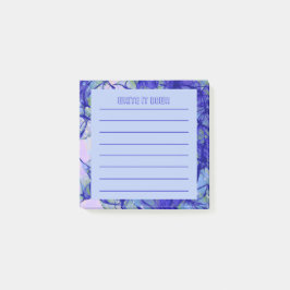 Schreiben Sie es auf | Blue Abstrakt Art Lined Post-it Klebezettel