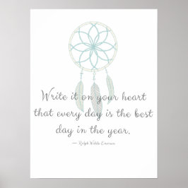 Schreiben Sie es auf Ihrem Herz Zitat Dreamcatcher Poster