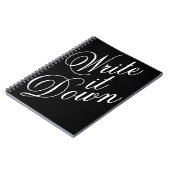 Schreiben Sie es auf Typografie Notizblock (Linke Seite)