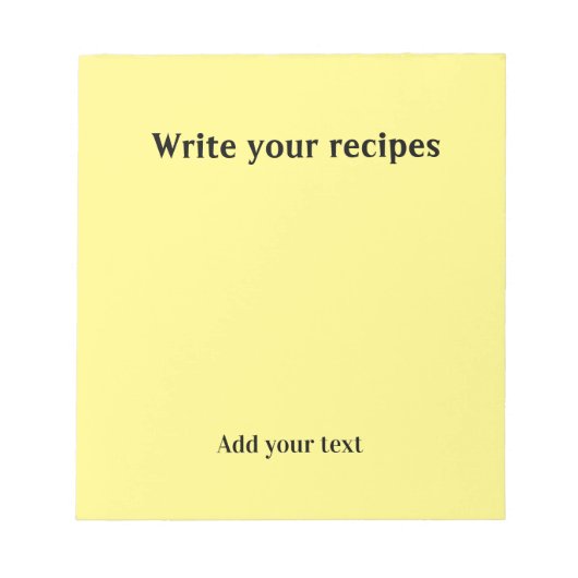 Schreiben Sie Ihr Rezept einfach gelb editierbar Notizblock (Vorderseite)