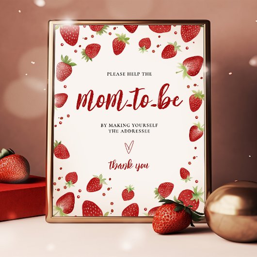 Schreiben Sie Ihre Adresse Strawberry Baby Duschze Poster