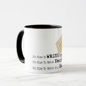 SCHREIBEN Sie Ihre Buch-Tasse Tasse (Vorderseite Links)