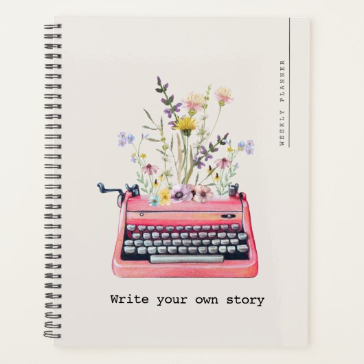 Schreiben Sie Ihre eigene Geschichte, Beige Weekly Planer (Vorderseite)