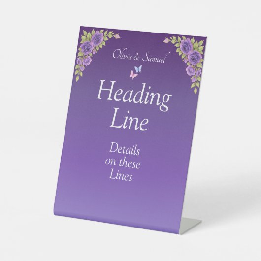 Schreiben Sie Ihre eigenen Schildkröten violette B Sockelschild (Vorderseite)