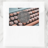 Schreiben Sie Ihre Geschichte Rechteckiger Aufkleber (Tasche)