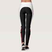 "Schreiben Sie Ihre Namens" schwarzen/weißen/roten Leggings (Rückseite)