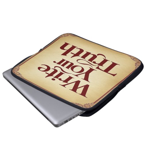 Schreiben Sie Ihre Wahrheit 3 Laptopschutzhülle (Vorne Knopf)