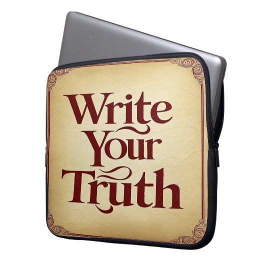 Schreiben Sie Ihre Wahrheit 3 Laptopschutzhülle (Vorderseite Links)