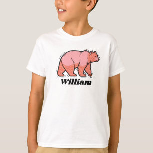 Schreiben Sie Ihren Namen auf diesen rosa Bear Pop T-Shirt
