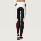 Schreiben Sie Ihren Namen schwarz/weiß/rot Leggings (Rückseite)