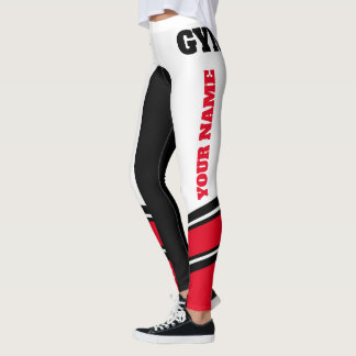 Schreiben Sie Ihren Namen schwarz/weiß/rot Leggings