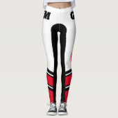 Schreiben Sie Ihren Namen schwarz/weiß/rot Leggings (Vorderseite)