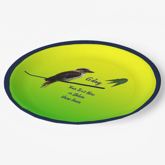 Schreiben Sie Ihren Text, Kookaburra Australia Day Pappteller (Schrägansicht)