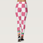 Schreiben Sie Ihren Text l Boho Checkered l Pink W Leggings (Rückseite)