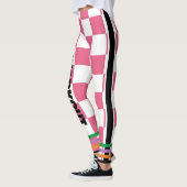 Schreiben Sie Ihren Text l Boho Checkered l Pink W Leggings (Links)