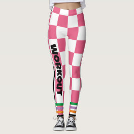 Schreiben Sie Ihren Text l Boho Checkered l Pink W Leggings