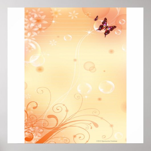 SCHREIBEN SIE MIR Butterfliegen und Bubbles Poster (Vorne)