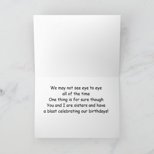 SCHREIBEN SIE SPASS FÜR MEINEN FAV *SISTER'S* GEBU KARTE (Innenseite)