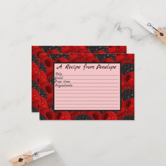 Schreiben Sie über das Juicy Berry Muster und den  Karte (Vorderseite/Rückseite Beispiel)