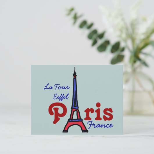 schreiben Sie über den Eiffel Tower Paris Postkarte (Stehend Vorderseite)