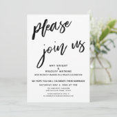 Schreiben Sie uns bitte nach der Hochzeit Einladung (Stehend Vorderseite)