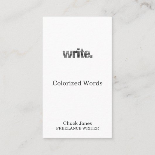 Schreiben Sie: Verfasser, freiberuflicher Terminkarte (Vorderseite)