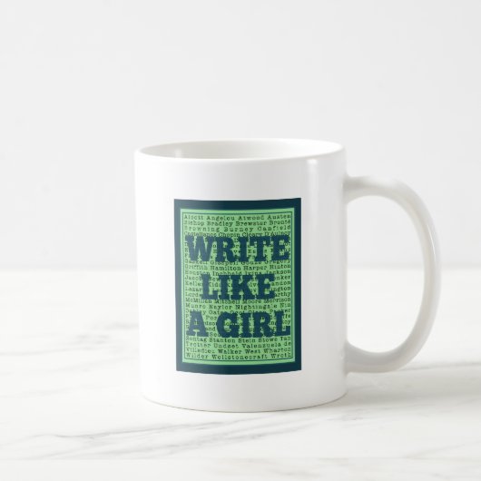 Schreiben Sie wie ein Mädchen-Pfau Kaffeetasse (Rechts)