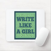 Schreiben Sie wie ein Mädchen-Pfau Mousepad (Mit Mouse)
