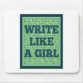 Schreiben Sie wie ein Mädchen-Pfau Mousepad (Vorne)