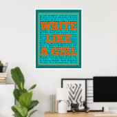 Schreiben Sie wie eine Aquamarine Girl-Printwerbun Poster (Heimbüro)