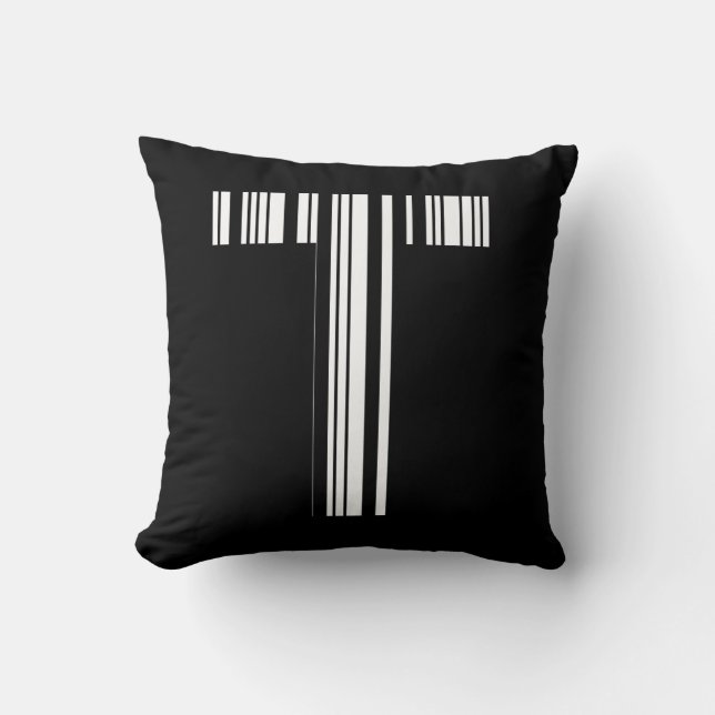 SCHREIBEN T BAR CODE Erste erste Barcode-Muster Kissen (Vorderseite)