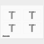 SCHREIBEN T BAR CODE Erste erste Barcode-Muster Rechteckiger Aufkleber (Blatt)