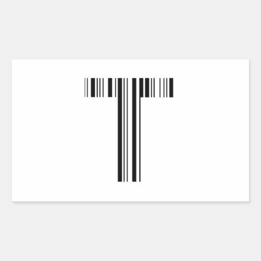SCHREIBEN T BAR CODE Erste erste Barcode-Muster Rechteckiger Aufkleber (Vorderseite)