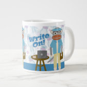 Schreiben über das Autorensock-Affenmuster Jumbo-Tasse (Vorderseite Rechts)