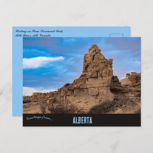 Schreiben über den Stone Provincial Park Alberta Postkarte (Vorne/Hinten)