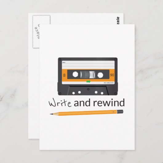 Schreiben und zurückspulen mit Bleistift und Compa Postkarte (Vorne/Hinten)