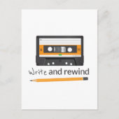 Schreiben und zurückspulen mit Bleistift und Compa Postkarte (Vorderseite)