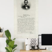 SCHREIBEN VON ABRAHAM LINCOLN ZUR ZIVILEN KRIEGSMU POSTER (Heimbüro)