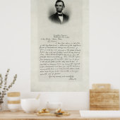 SCHREIBEN VON ABRAHAM LINCOLN ZUR ZIVILEN KRIEGSMU POSTER (Küche)