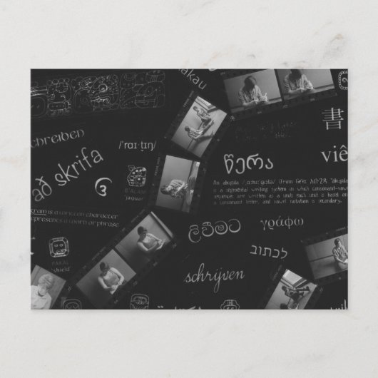 Schreiben von Fotogramm Postkarte (Vorderseite)