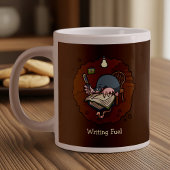 Schreiben von Fuel Niedlich Cartoon Mole Writer in Jumbo-Tasse