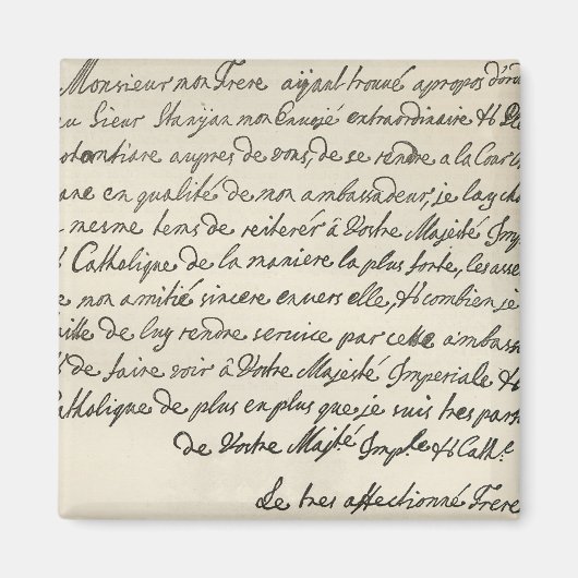 Schreiben von George I an Charles VI Magnet (Vorne)