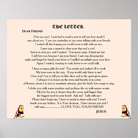 SCHREIBEN VON JESUS POSTER (Vorne)