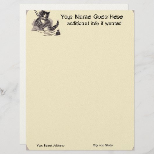 Schreiben von Katzenstationery Briefbogen (Vorne/Hinten)