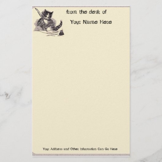 Schreiben von Katzenstationery Briefpapier (Vorderseite)