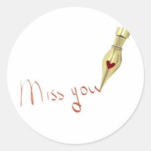 Schreiben von Miss You Stickers